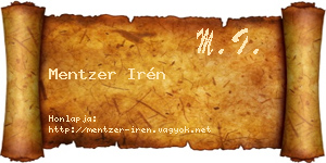 Mentzer Irén névjegykártya